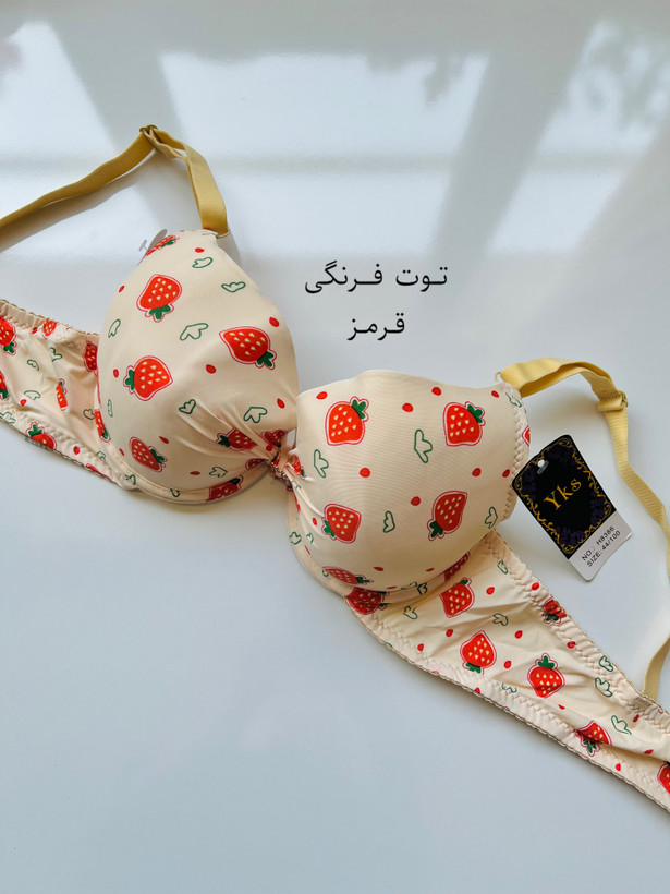 سوتین اسفنجی فنردار زنانه طرح میوه (اقتصادی)